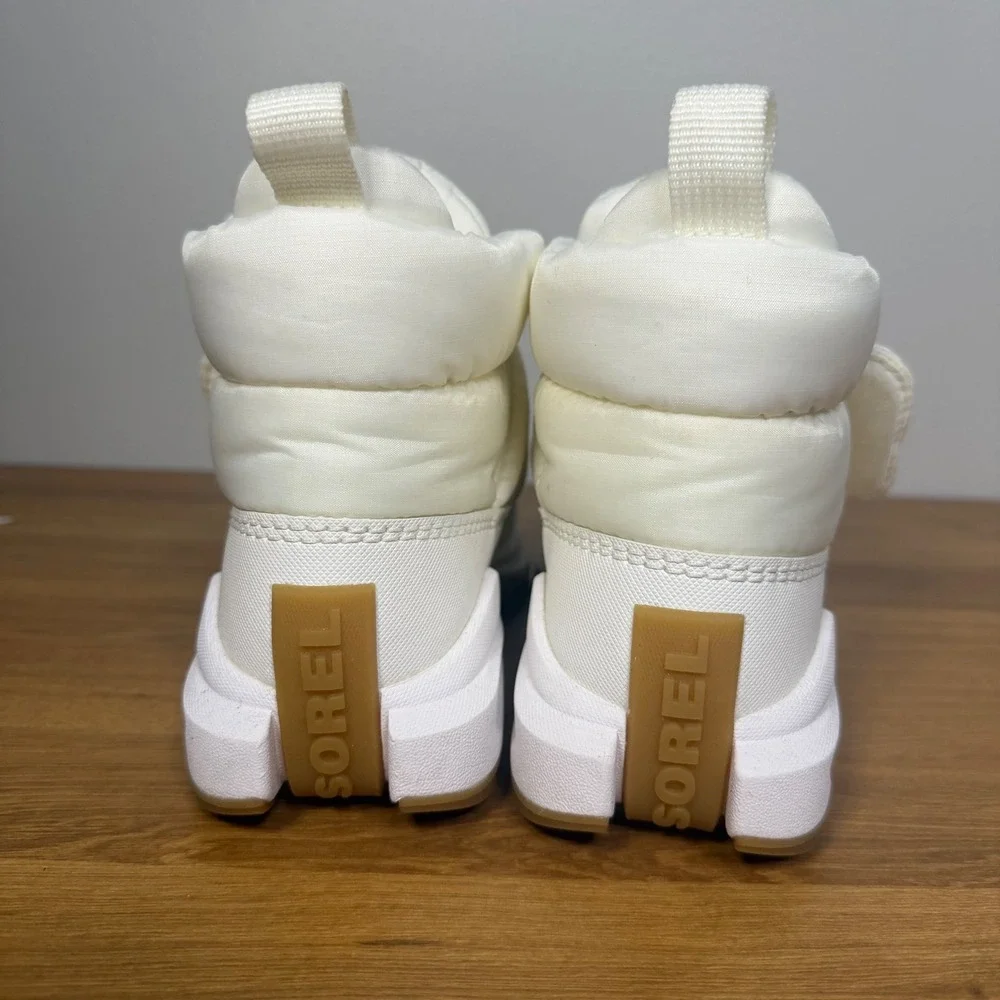 Sorel ONA RMX Puffy Strap Boots Sea Salt White Gum Sole‎ NL5054-125 Womens 7